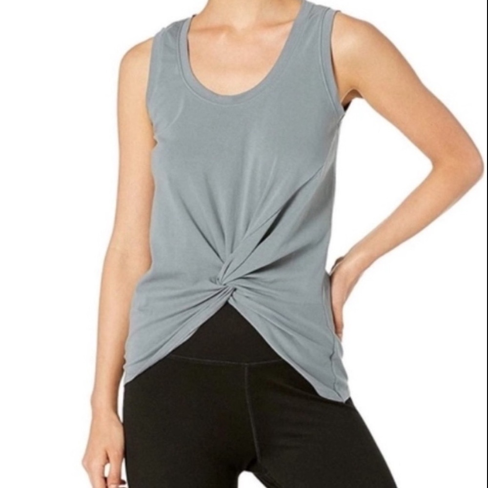 Niyama Sol Tie Tank Gray Cotton/Lycra Blend Women’s Size Small.